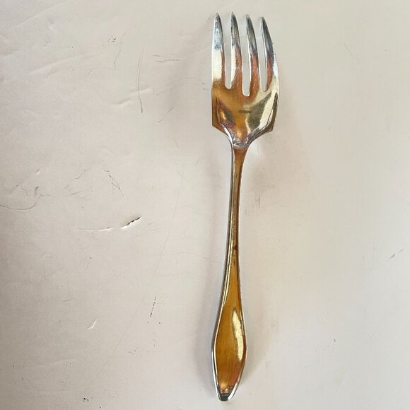 Antique 1915 De Sancy-Roseland Silverplate Meat Fork 8" Holmes & Edwards IS - Picture 3 of 7